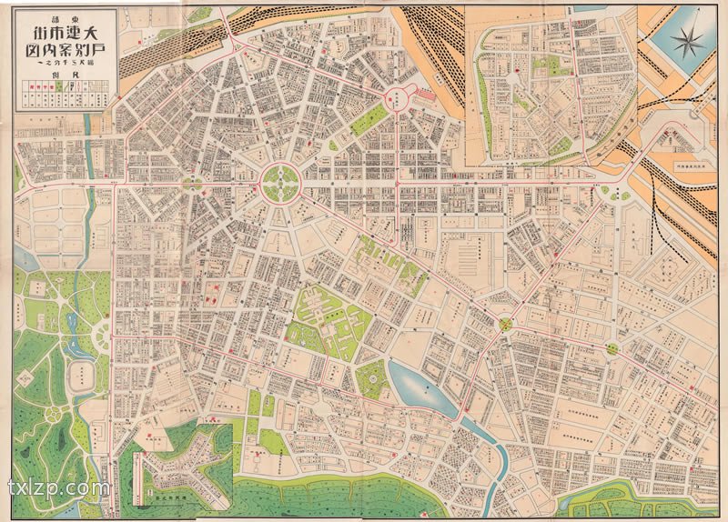 1918年《东部大连街市户别案内图》插图