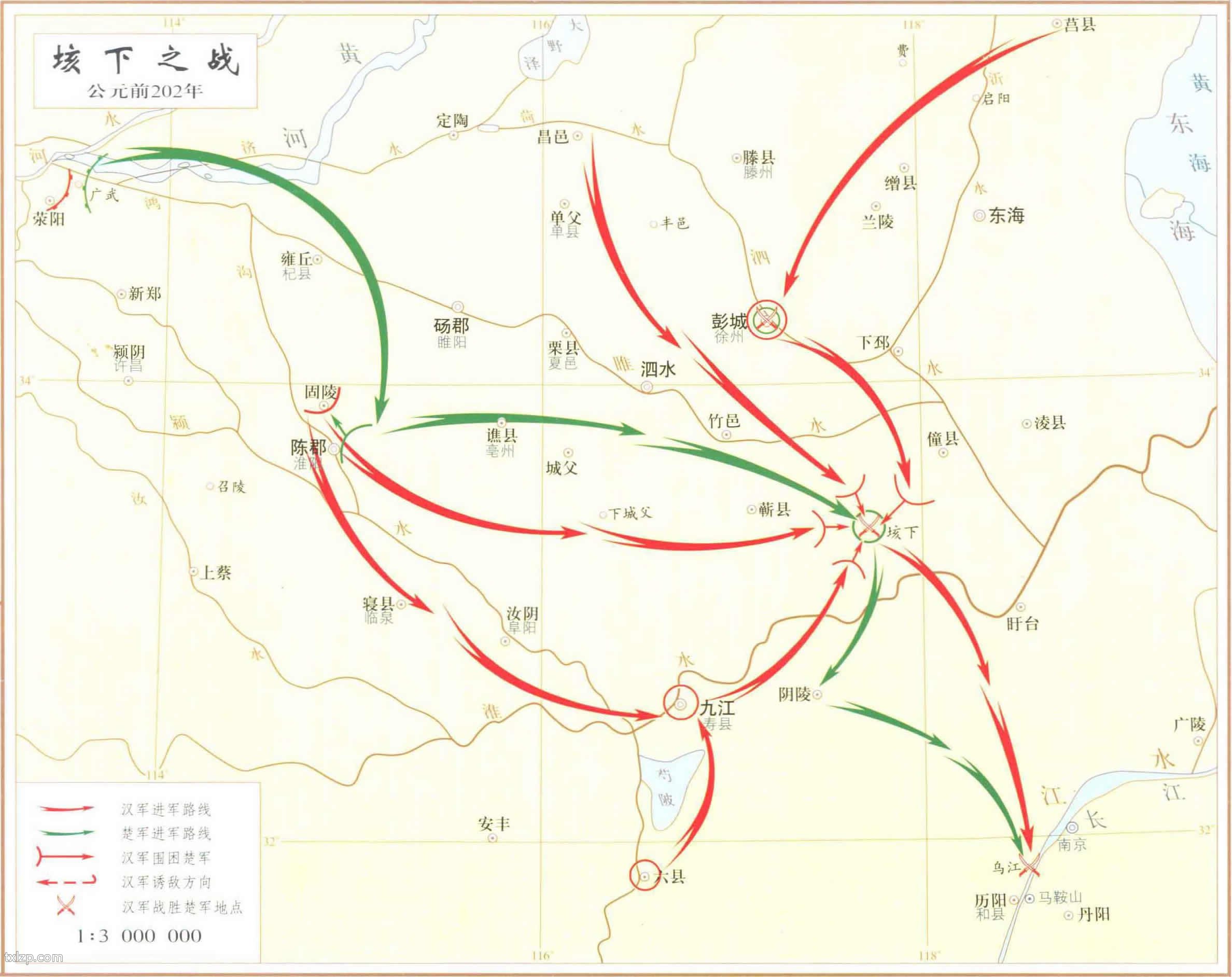 垓下之战地图 公元前202年插图