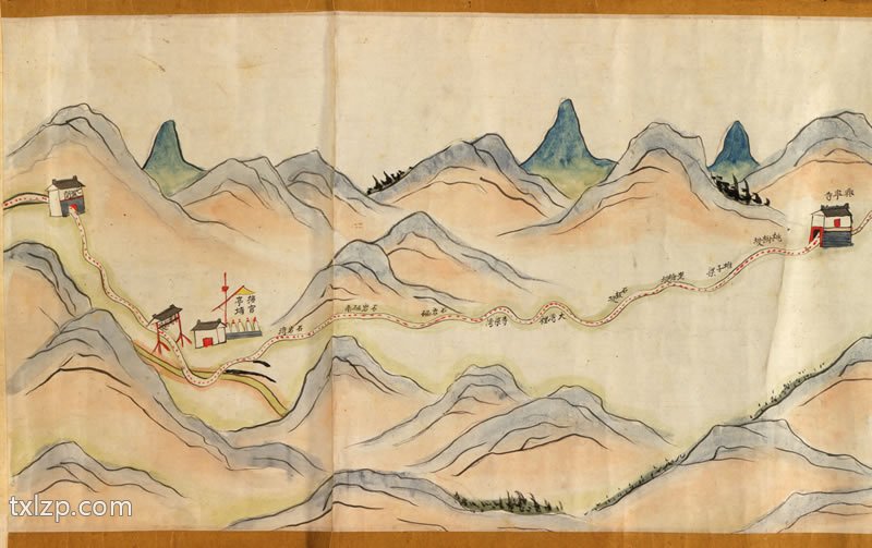 1750年《陕境蜀道图》插图