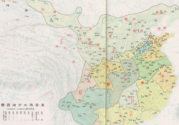 东晋与北方诸国形势地图（405-418年）