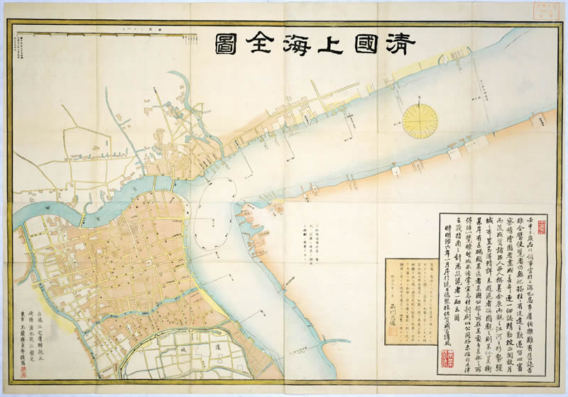 1873年日本绘《清国上海全图》_历史地图网