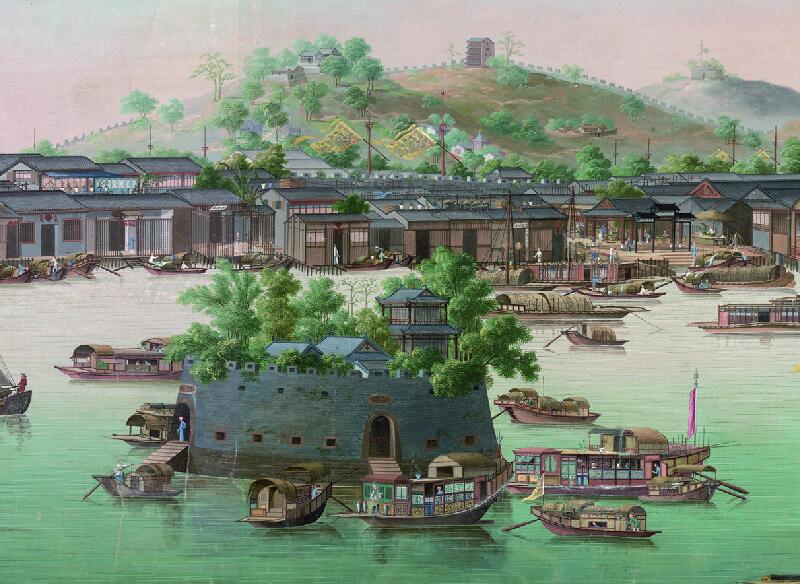 1764-1770年《广州城珠江滩景图》插图3