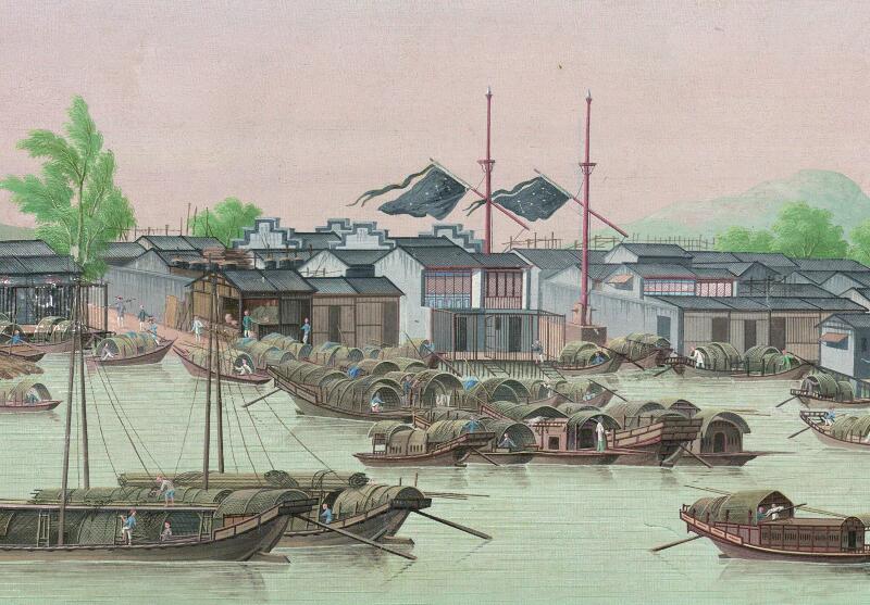 1764-1770年《广州城珠江滩景图》插图4