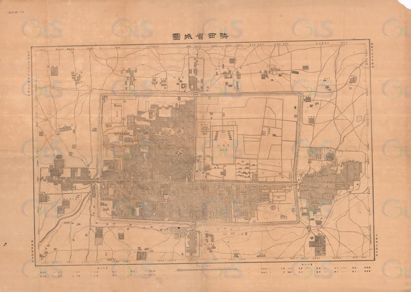 1914年西安《陕西省城图》插图