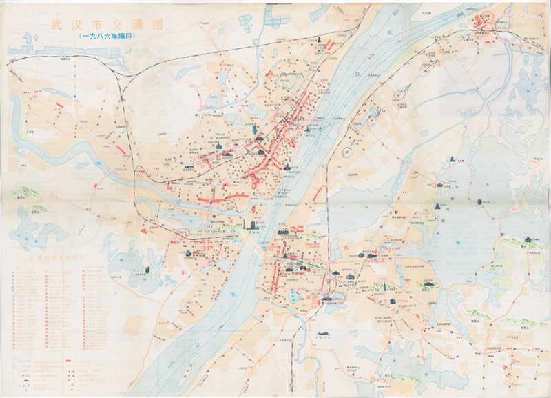 1986年《武汉市交通图》插图1