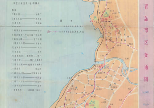 1986年《青岛游览交通图》