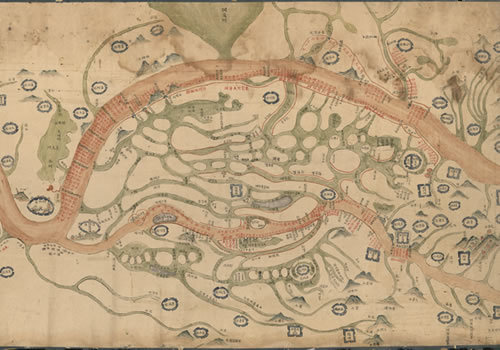 1821年《湖北省长江、汉水堤工图》